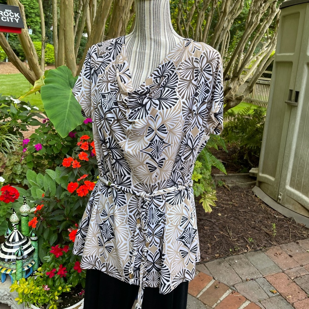 Brown & cream multi Dana Bachman top